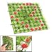 Fish Tank Red Flower Heart Decor Manmade Square Green Grass Lawn