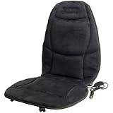 Wagan IN9438 12V Heated Seat Cushion with Lumbar Support (Black Velour)