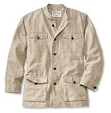 Mandarin-Collar Jacket in Soft Linen and Cotton