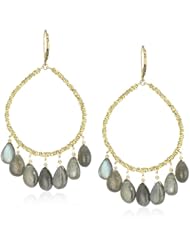 Dana Kellin Heart Shape Open with Multi-Labradorite Briolette Earrings