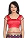 Shonaya Pink &Blue Georgette Patch work saree &Unstitched Blouse Piece,Free Size