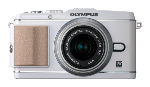 Olympus PEN E-P3 Systemkamera (12 Megapixel, 7,6 cm (3 Zoll) Display, Bildstabilisator, Full-HD Video) Kit weiß inkl. 14-42mm Objektiv silber