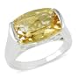 14x10mm Cushion Citrine Ring in Silver