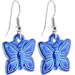 Blue Metallic BUTTERFLY Earrings