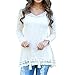 ZXZY Women's Lightweight Soft White Hooded Pullover Tops