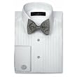 Joseph Abboud Black Tie Laydown Collar, 1/2" Pleated, 100% Cotton with French Cuff Tuxedo Shirt