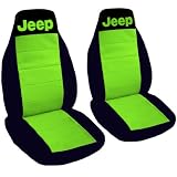 1990 Jeep Wrangler YJ seat covers. One front set of seat covers. Black and lime green... by Designcovers