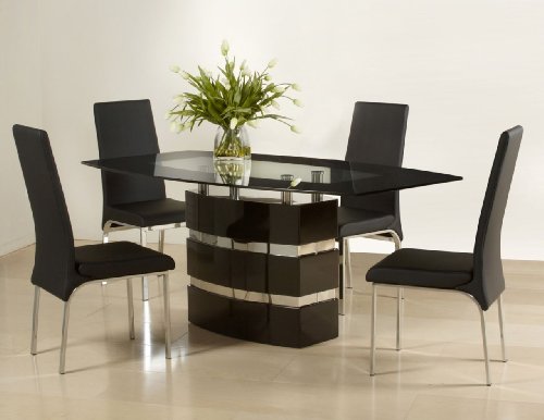 Xenia Dining Table in High Gloss Black Xenia Dining Table in High Gloss Black