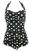 Cocoship 50s Vintage Inspired Polka Gingham One Piece Pin Up Sheath Swimsuit(FBA)
