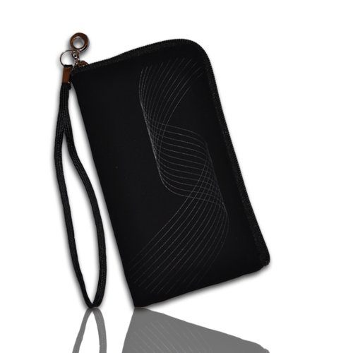 sw-mobile-shop Handy Tasche RV Etui Hülle Dekotasche Stofftasche in schwarz mit Muster - Design B2 f. Nokia X7-00 / X1-00 / C2-01 / C5-03 / E7 / C6-01 / C7 / C3-01 / 5250 / X3-02 / X6 / 5233 / C2-00 / C1-02 / C1-01 / C1-00 / N8 / X2 / C6 / C3 / C5 / 6303i / 5132 Xpress / 2710 Navigation / 7230 / 5330 / 1800 / 1616 / 6788 / 5235 / N97 mini / X3 / N900 / 5230 / 5800 / Mural