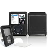 Apple Ipod Nano 3rd Generation Solid Black Protective Case With Lens and Leg Stand