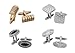 Bundle Monster 4pc Mens Classic Modern Ornate Pattern Style Dress Shirt Cufflinks Mix Design Set