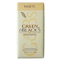 Green and Black's Organic Chocolate Bar, White Chocolate with Vanilla , 3.5-Ounce Bars (Pack of 10)