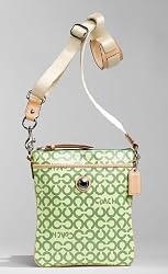 Coach Op Art Leah Swing Pack Messenger Bag 42420 Lime Green