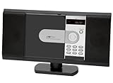 Clatronic MC 1036 Vertikal Micro-Anlage (CD-/DVD-Player, FM-Tuner, SD-/MMC-Kartenslot, 100 Watt, USB-Port)
