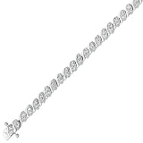 10K White Gold 1 ct. Diamond Tennis Bracelet