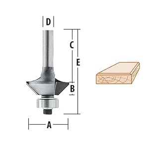 Makita 733128-3A Router Bit, 15 Degree Bevel Trim, 2 Flute, 1 4-Inch SH, C.T. by
