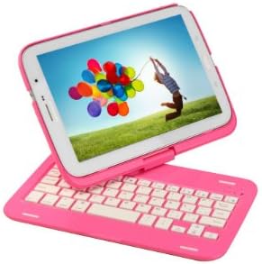 BoxCave Note 8.0 N5100 360 Degree Rotating Rotatable QWERTY Bluetooth Wireless Keyboard Case Cover Stand Protector Tablet Stand for Samsung Galaxy Note 8.0 N5100 (Pink)