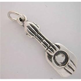 Buy Sterling Silver Music GUITAR CHARM Cute made by SilverSpeck.com now!