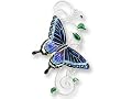 Dark Tiger Swallowtail Butterfly Sterling Silver and Enamel Pin