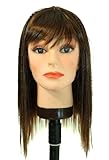 IMAGE OF 18 Dark Brown tipped Medium Auburn straight feathered ends / bangs / small sprials synthetic wig