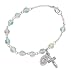 Silvertone Single-Decade Rosary Initial Bracelet