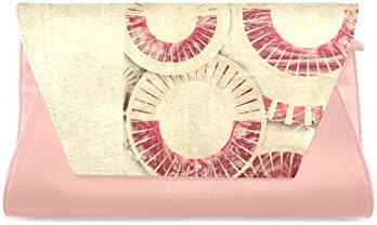 HomeWishes Nostalgia PU Leather Clutch Bag for Women Girls,Pink