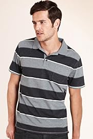 North Coast Space Dye Striped Polo Shirt