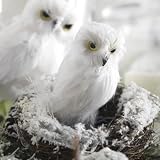 4.5 Winter Frost White Feathered Owl Christmas Decoration