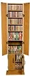CD / DVD / VHS Media Storage Tower with Oak Finish