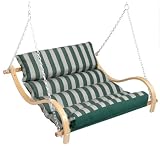 Hatteras Hammocks C-CM40 Double Cushioned Forest Green Linen Swing