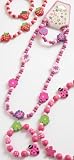Childrens Pink/Red Wooden Necklace & Bracelet Set