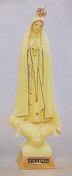 Statue - Our Lady of Fatima - 8in. - Wood Composite - Hand Painted Finish - MADE IN PORTUGAL - Luminous