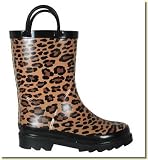 Kid's Leopard Waterproof Rubber Rain and Garden Boots