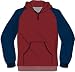 Fruit of the Loom two tone baseball hooded sweatshirt Brick Red and Deep Navy XXL (47-49 inch chest)