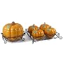 Ceramic Pumpkin Soup Tureen and Serving Bowl Set, 7 Pieces