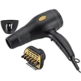 Gold N Hot GH2240 Professional 1875 Watt Ionic Hair Dryer with Duetto Styler Ceramic Attachment