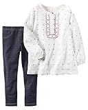 カーターズ Carter's トップス ＆ レギンス 2点セット & ベビー・デポ モスリン ウォッシュクロス 2-Piece Poplin Top & Jegging Set 6M (61-67cm
