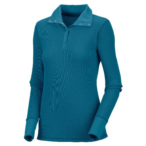 Columbia Womens Crawlin Cowl Neck Thermal Top - Dark Turquoise M