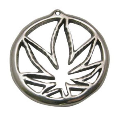 Safe Pewter Marijuana Leaf Charm