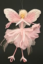 Pink feather air Fairy 6" Ornament