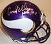 Carl Eller Autographed/Hand Signed Minnesota Vikings Replica Mini Helmet with HOF inscription
