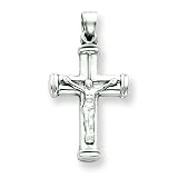 14k White Gold Crucifix Pendant