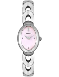 Seiko Womens SUJE17 Silver Tone Oval Watch