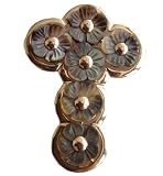 Black Mother Of Pearl Cross Bouquet Pendant, 14k Gold