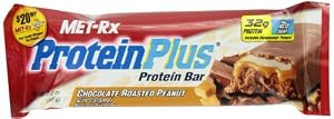 MET-Rx Protein Plus Protein Bar, Chocolate Roasted Peanut with Caramel, 3-Ounce Bars (Pack of 12)