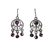 Earrings - E170 - Crystal Circle Drop ~ Amethyst