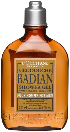 L'Occitane Gel Douche Badian Pour Homme (Shower Gel for Men, Anise), 8.4-Ounce Plastic Bottle