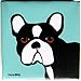 Frenchie on Blue Giclee on Fine Art Canvas Dog Print (6 x 6 x 1 3/8 inches)