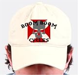 Custom Boom Boom Cycles Stone Twill Embroidered Motorcycle Baseball Cap